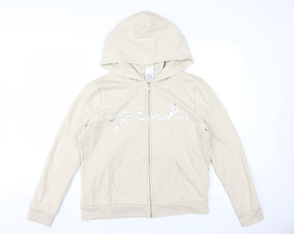 Victoria's Secret Women's Beige Full Zip Hoodie L