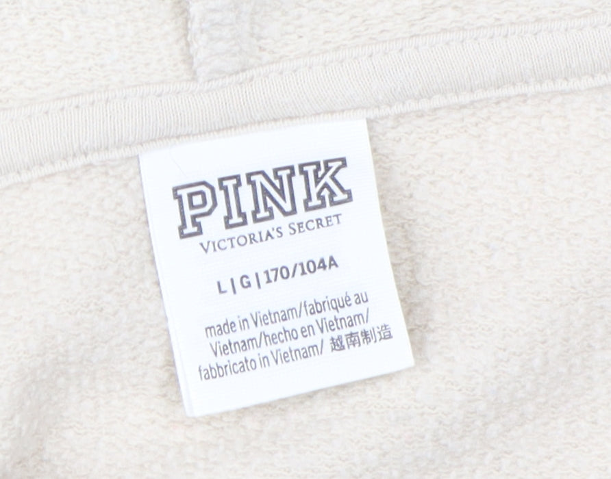 Victoria's Secret Women's Beige Full Zip Hoodie L