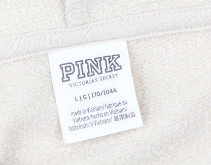 Victoria's Secret Women's Beige Full Zip Hoodie L
