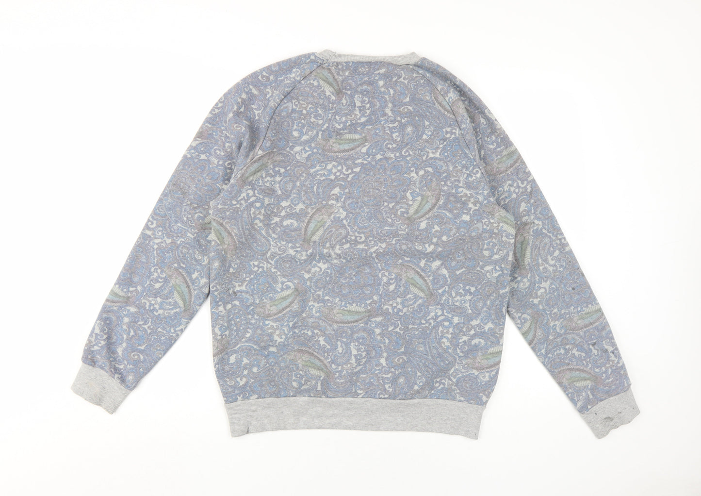 Topman Men's Grey Paisley Pullover Sweatshirt - M
