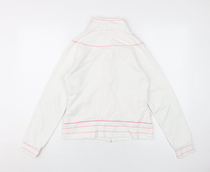 Puma Women's White Full Zip High Neck Sweatshirt UK 12