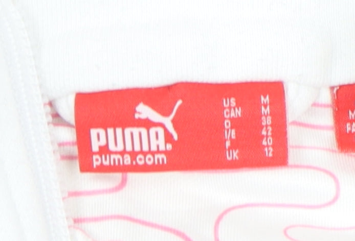 Puma Women's White Full Zip High Neck Sweatshirt UK 12