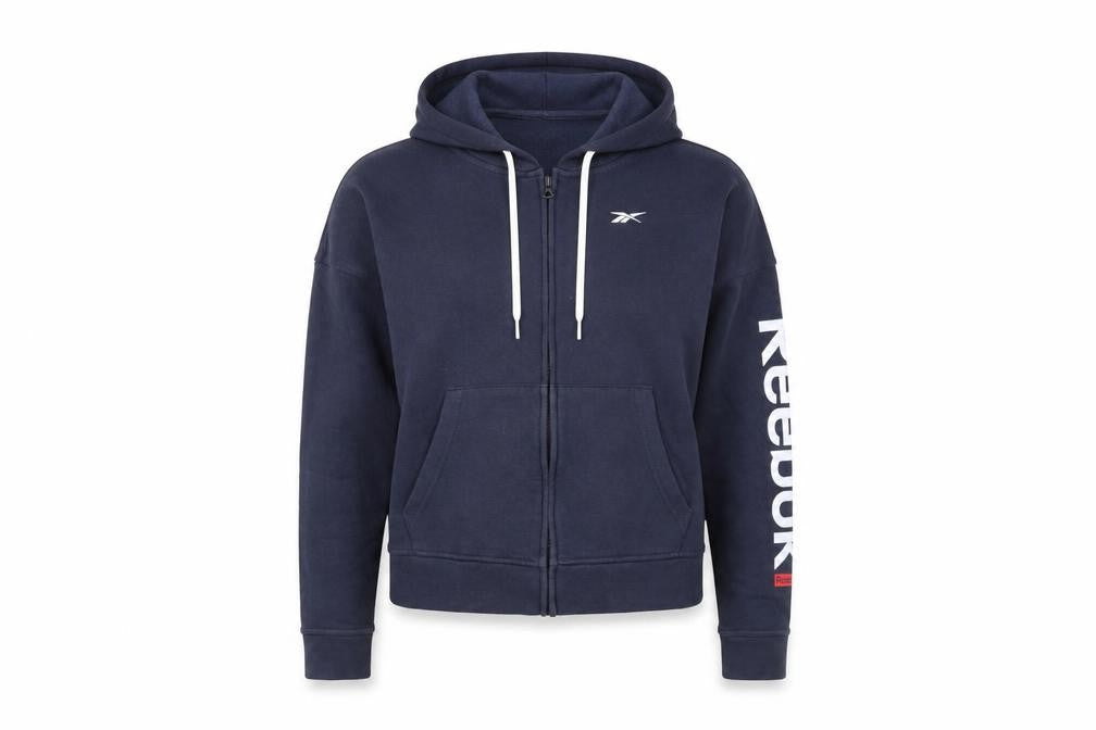 Womens UK Size XS Reebok Blue Full Zip Hoodie