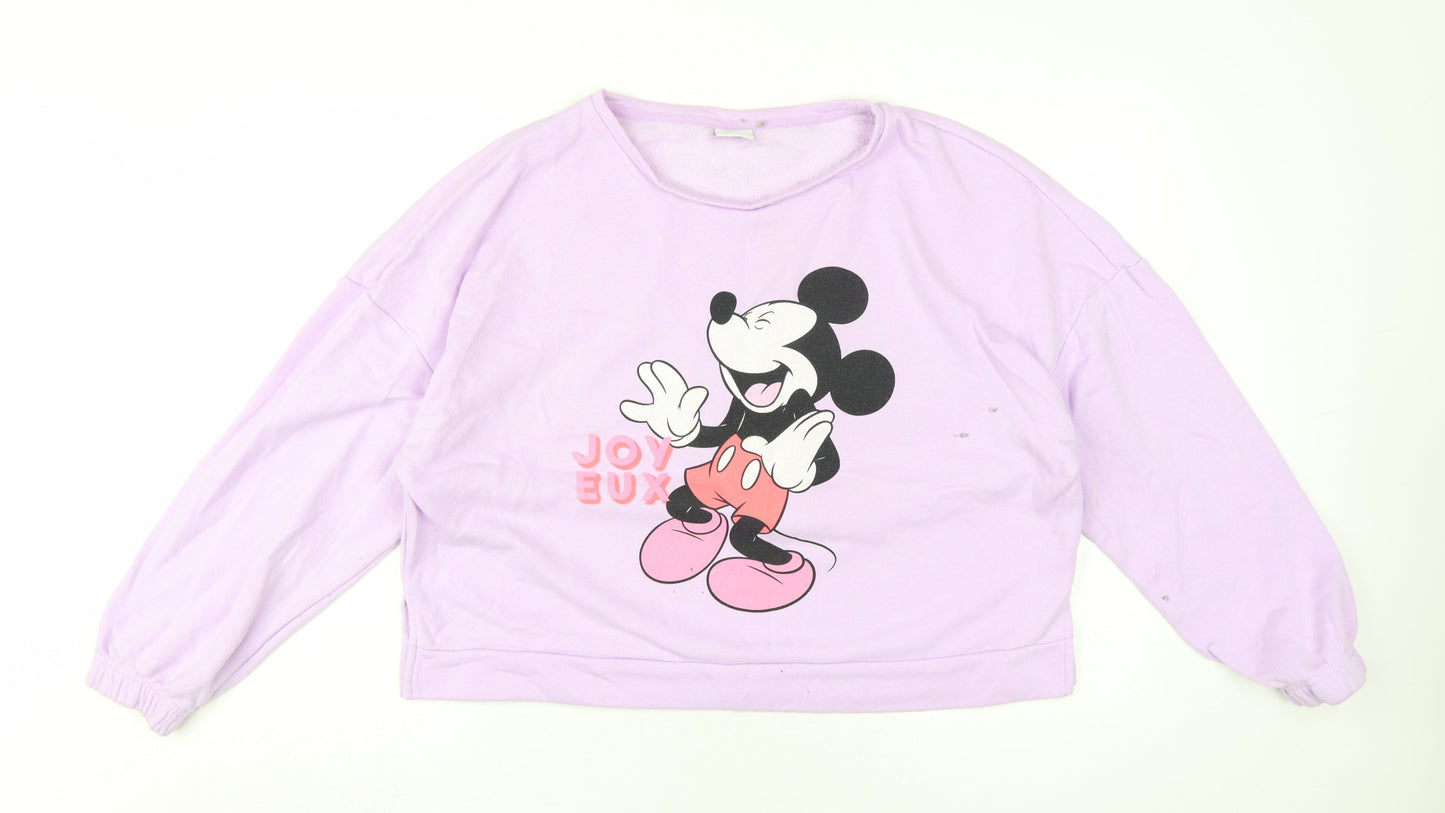 Womens UK Size 16-18 Disney Purple Pullover Sweatshirt