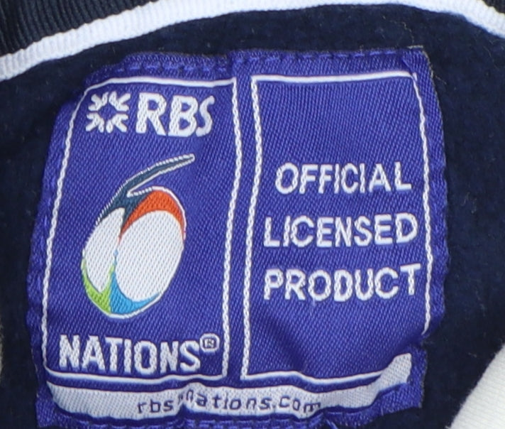 RBS Boys Blue Pullover Hoodie Medium Sports Logo Rugby