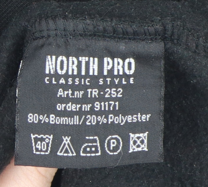 North Pro Men's Black Full Zip Hoodie L