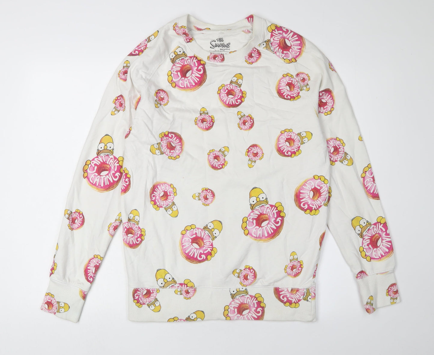 ELEVENPARIS White Homer Simpson Graphic Sweatshirt S Unisex