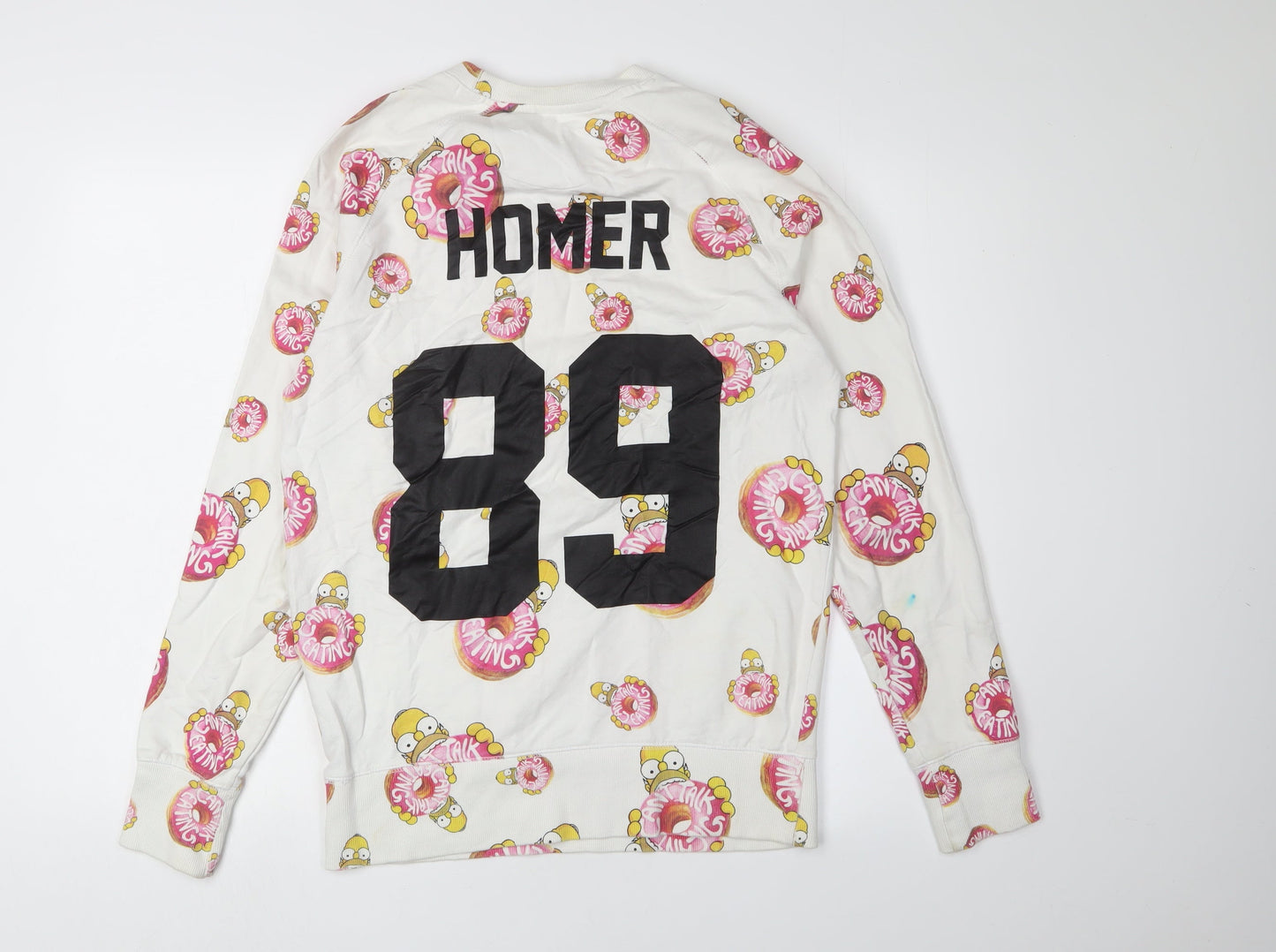 ELEVENPARIS White Homer Simpson Graphic Sweatshirt S Unisex