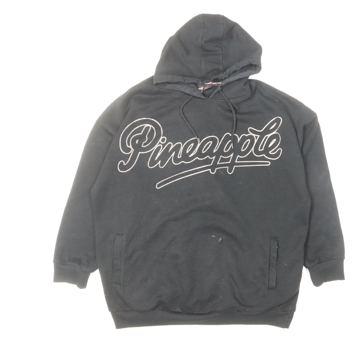 Pineapple Black Hoodie for Women, M, Polyester Blend