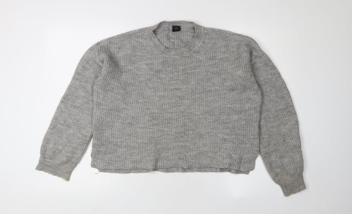 Women's Grey Chunky-Knit Pullover Jumper - S