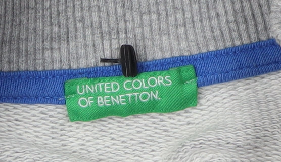 United Colors of Benetton Boys Grey Full Zip Hoodie, Size 8-9 Years