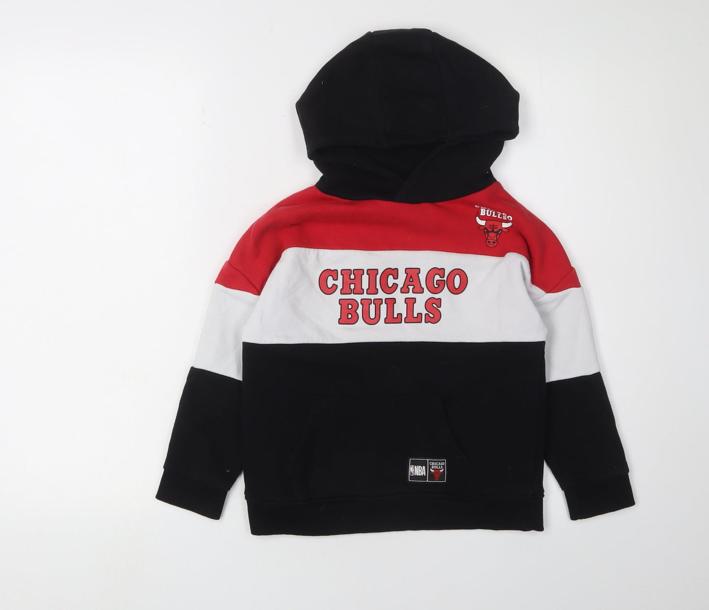 NBA Boys Black Red White Pullover Hoodie 5-6 Years