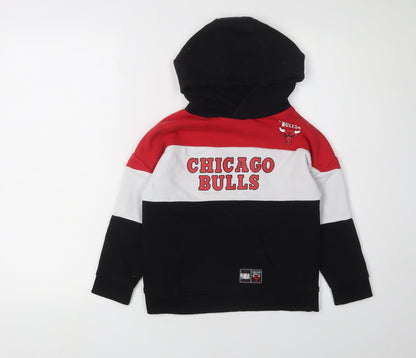 NBA Boys Black Red White Pullover Hoodie 5-6 Years