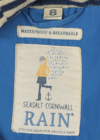 Womens UK Size 8 Seasalt Cornwall Blue Rain Coat