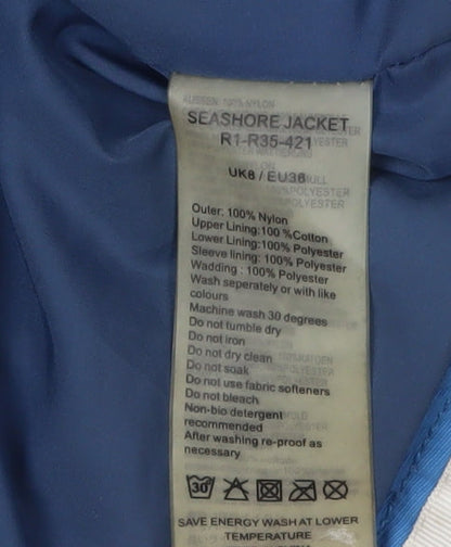 Womens UK Size 8 Seasalt Cornwall Blue Rain Coat