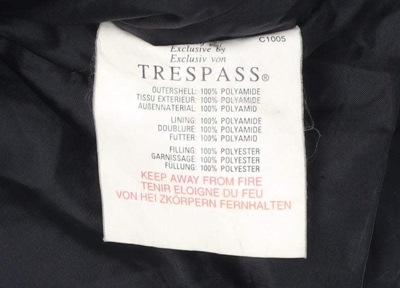Trespass Boys Black Ski Jacket Age 9-10 Insulated Hooded