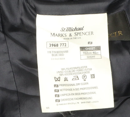 Mens UK Size 40 Marks and Spencer Regular Blue Suit Jacket