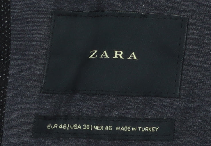 Mens UK Size 36 Zara Regular Black Suit Jacket