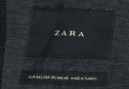 Mens UK Size 36 Zara Regular Black Suit Jacket