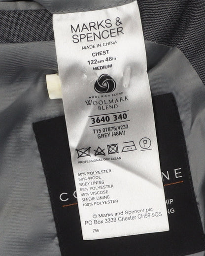 Marks and Spencer Men's Grey Blazer 48R, Business