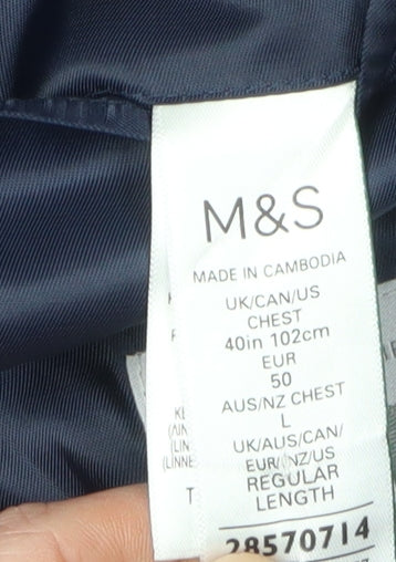 Mens UK Size 40 Marks and Spencer Regular Blue Suit Jacket