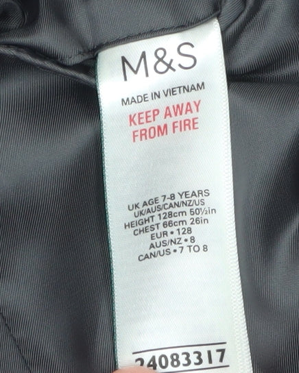 Marks and Spencer Boys Black Suit Jacket 7-8 Years