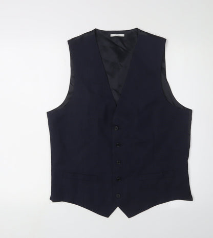 Mens UK Size 40 Marks and Spencer Regular Blue Suit Waistcoat