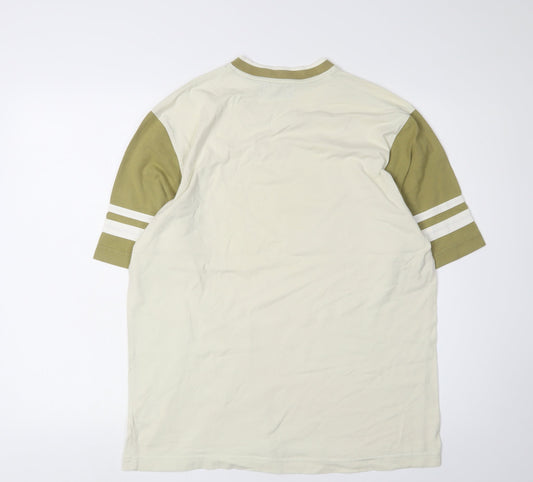 Marks and Spencer Men's Beige V-Neck T-Shirt S