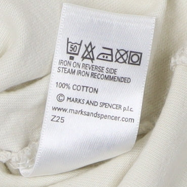 Marks and Spencer Men's Beige V-Neck T-Shirt S