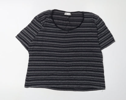 Womens UK Size L Country Casuals Black Basic T-Shirt
