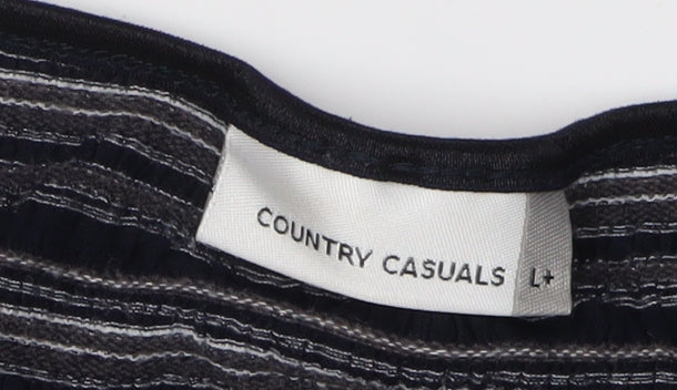 Womens UK Size L Country Casuals Black Basic T-Shirt