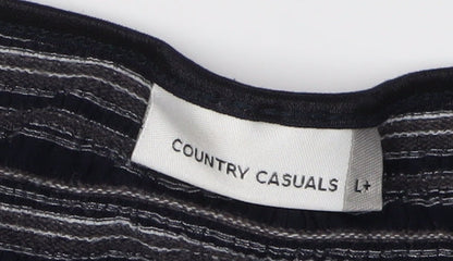 Womens UK Size L Country Casuals Black Basic T-Shirt