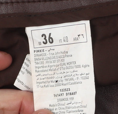 Pimkie Women's Brown Trousers Size 8 with Pockets