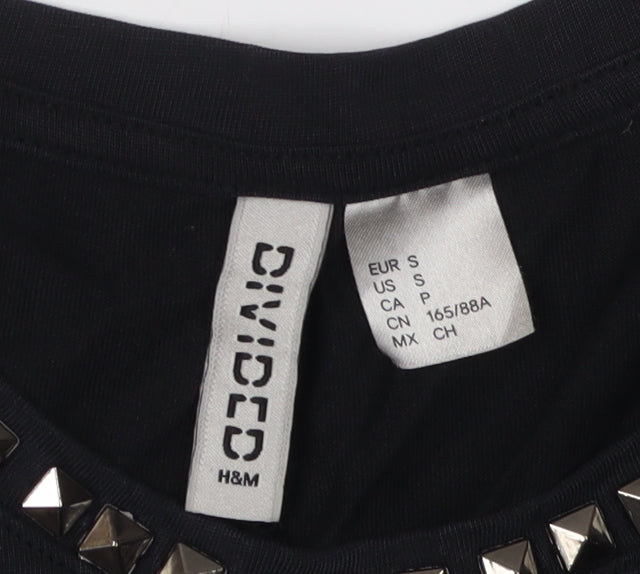 Womens UK Size 8 H&M Black  T-Shirt
