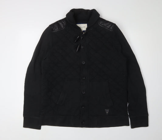 Mens UK Size L River Island Black Cardigan Sweatshirt