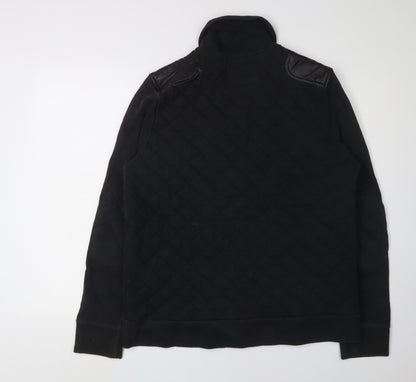 Mens UK Size L River Island Black Cardigan Sweatshirt