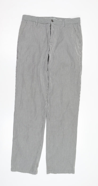 Lyle & Scott Men's Black Striped Chino Trousers Size 32