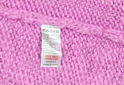 Monsoon Girls Pink Fringed Cardigan 4-6 Years Wool