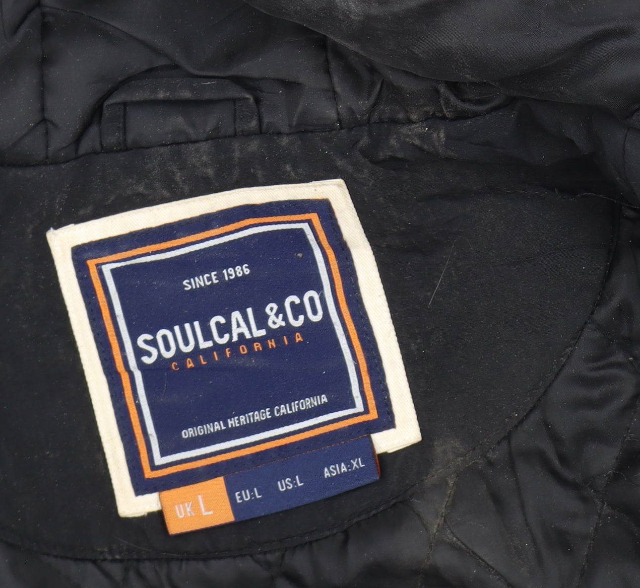 Mens UK Size L SoulCal & Co Black Puffer Jacket