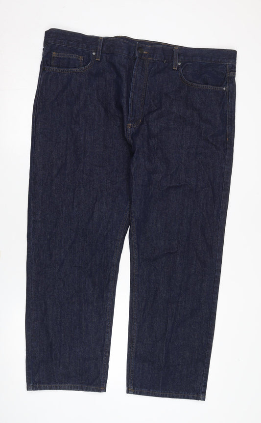 Marks and Spencer Men's Blue Regular Straight Jeans