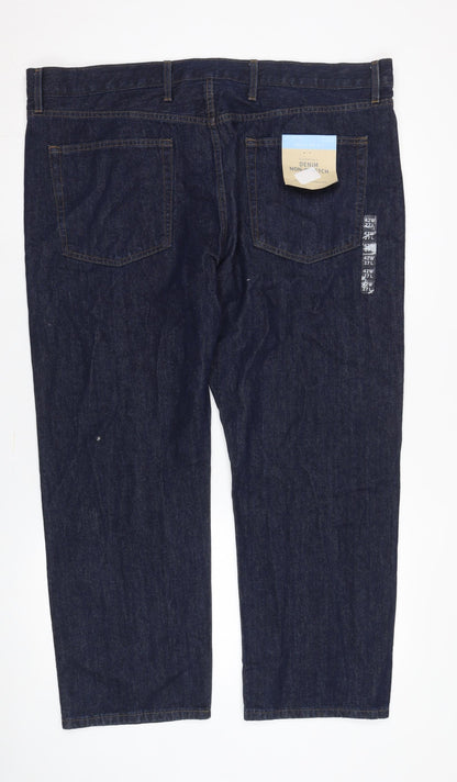 Marks and Spencer Men's Blue Regular Straight Jeans