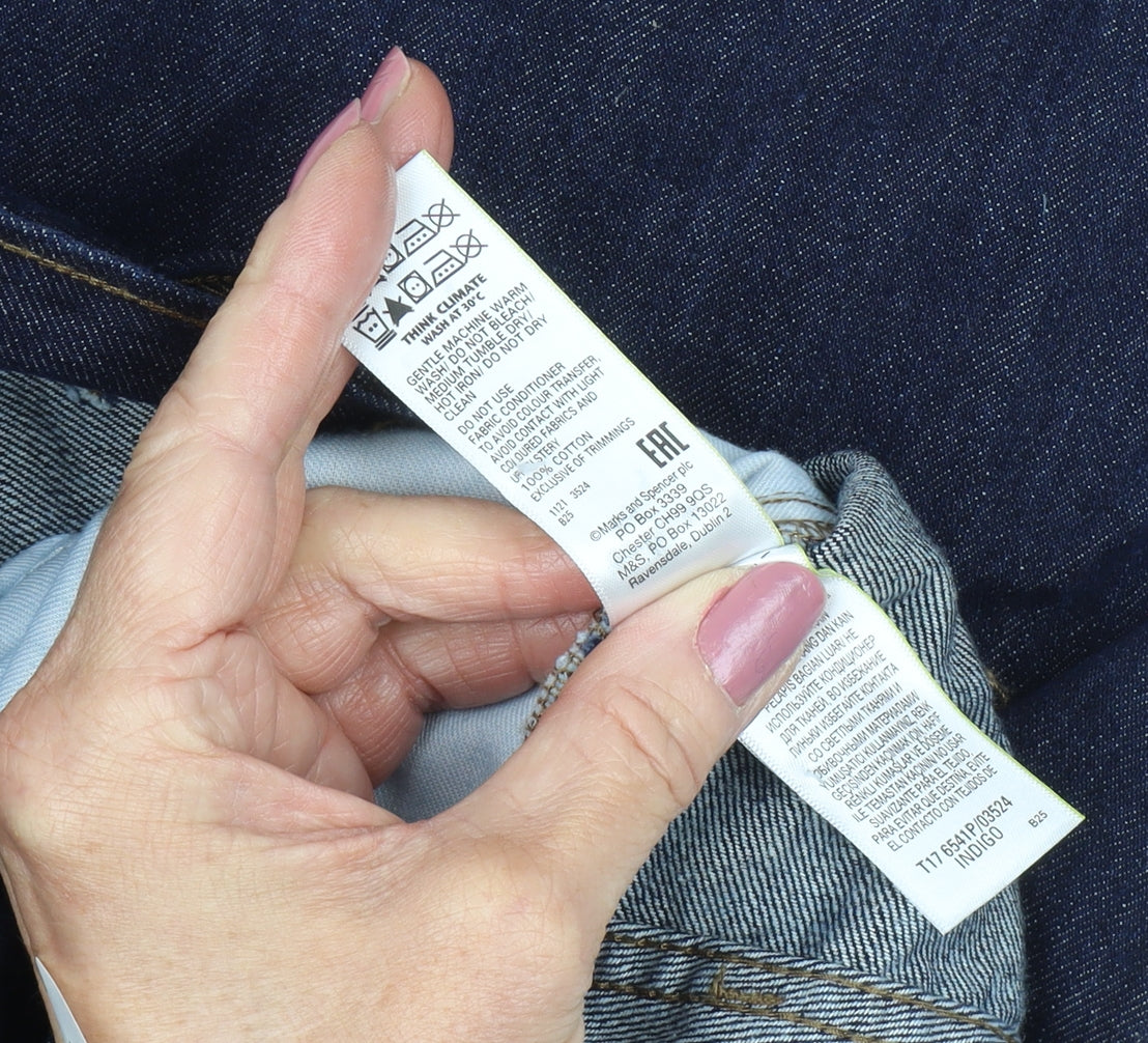 Marks and Spencer Men's Blue Regular Straight Jeans