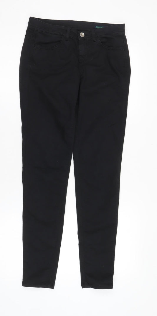Womens UK Size 4 United Colors of Benetton Slim Fit Jegging Black Trousers