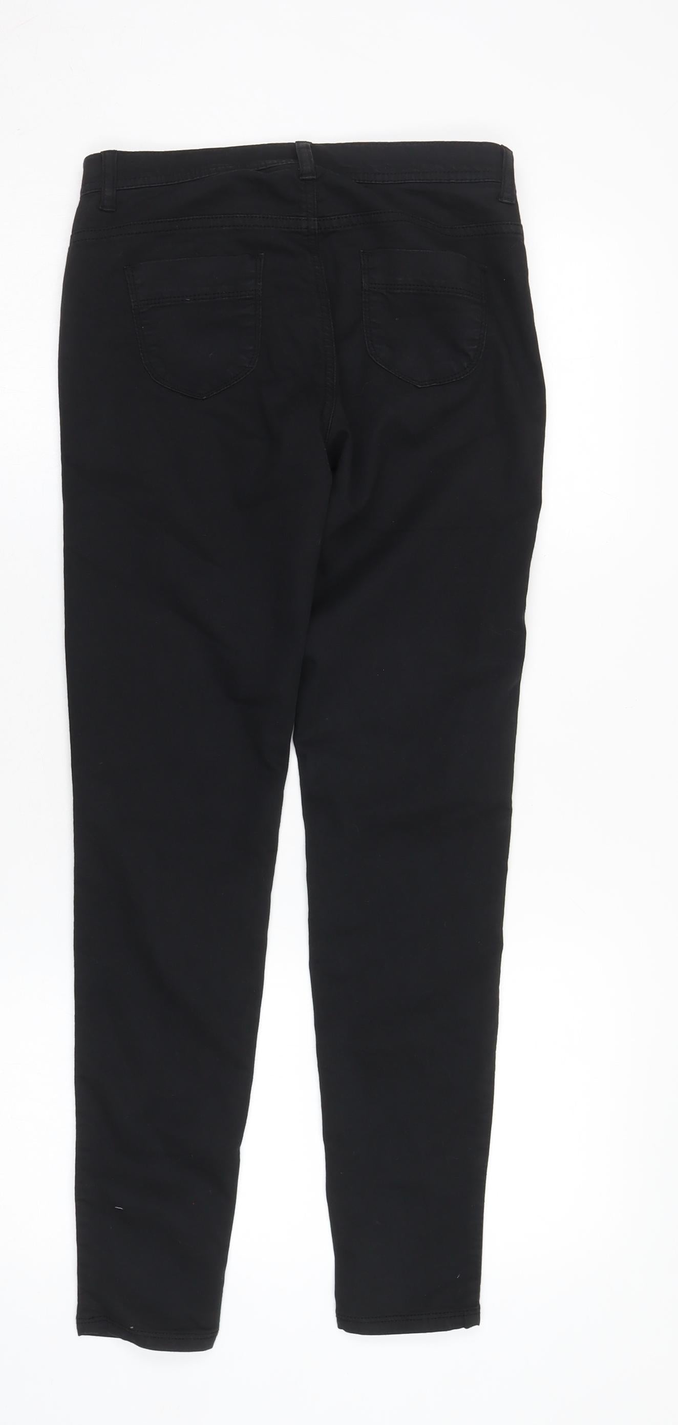 Womens UK Size 4 United Colors of Benetton Slim Fit Jegging Black Trousers