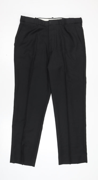 Woodville Men's Black Regular Fit Dress Pants