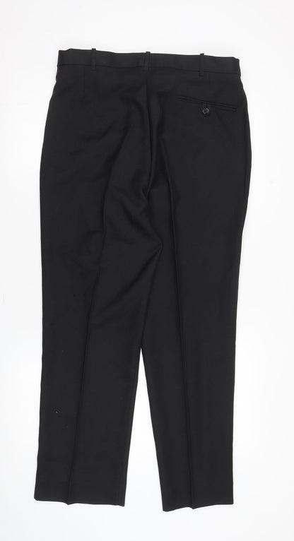 Woodville Men's Black Regular Fit Dress Pants