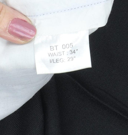 Woodville Men's Black Regular Fit Dress Pants