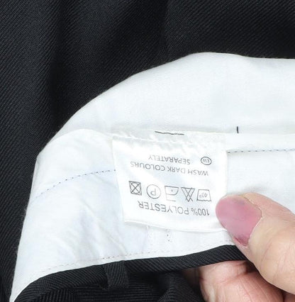 Woodville Men's Black Regular Fit Dress Pants