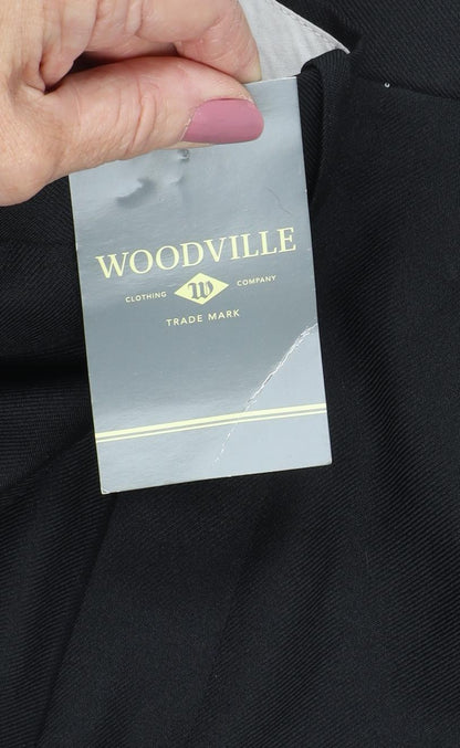 Woodville Men's Black Regular Fit Dress Pants