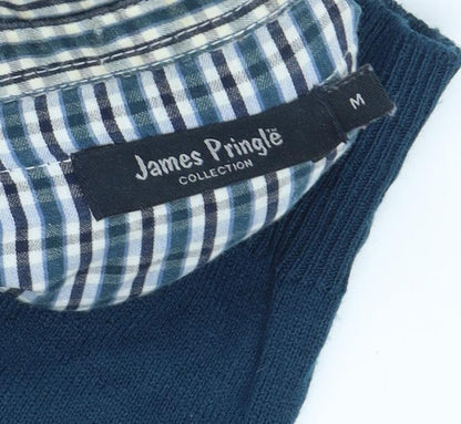 James Pringle Men's Blue Medium Cotton Pullover Jumper